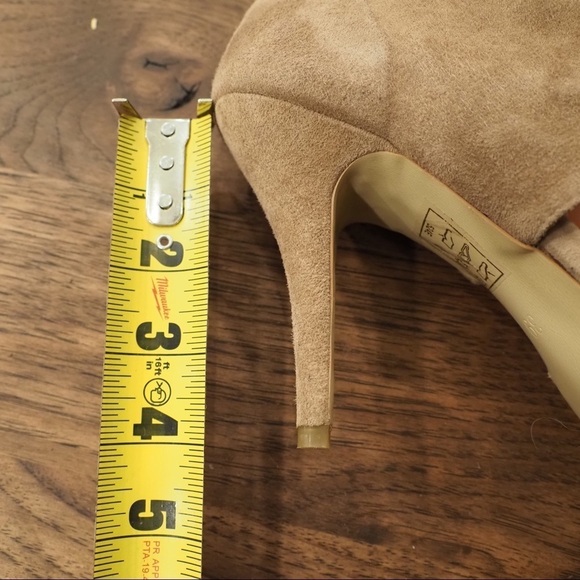 Eden Shoes sz 39 US 9 tan suede open toe heeled shooties - Picture 13 of 15